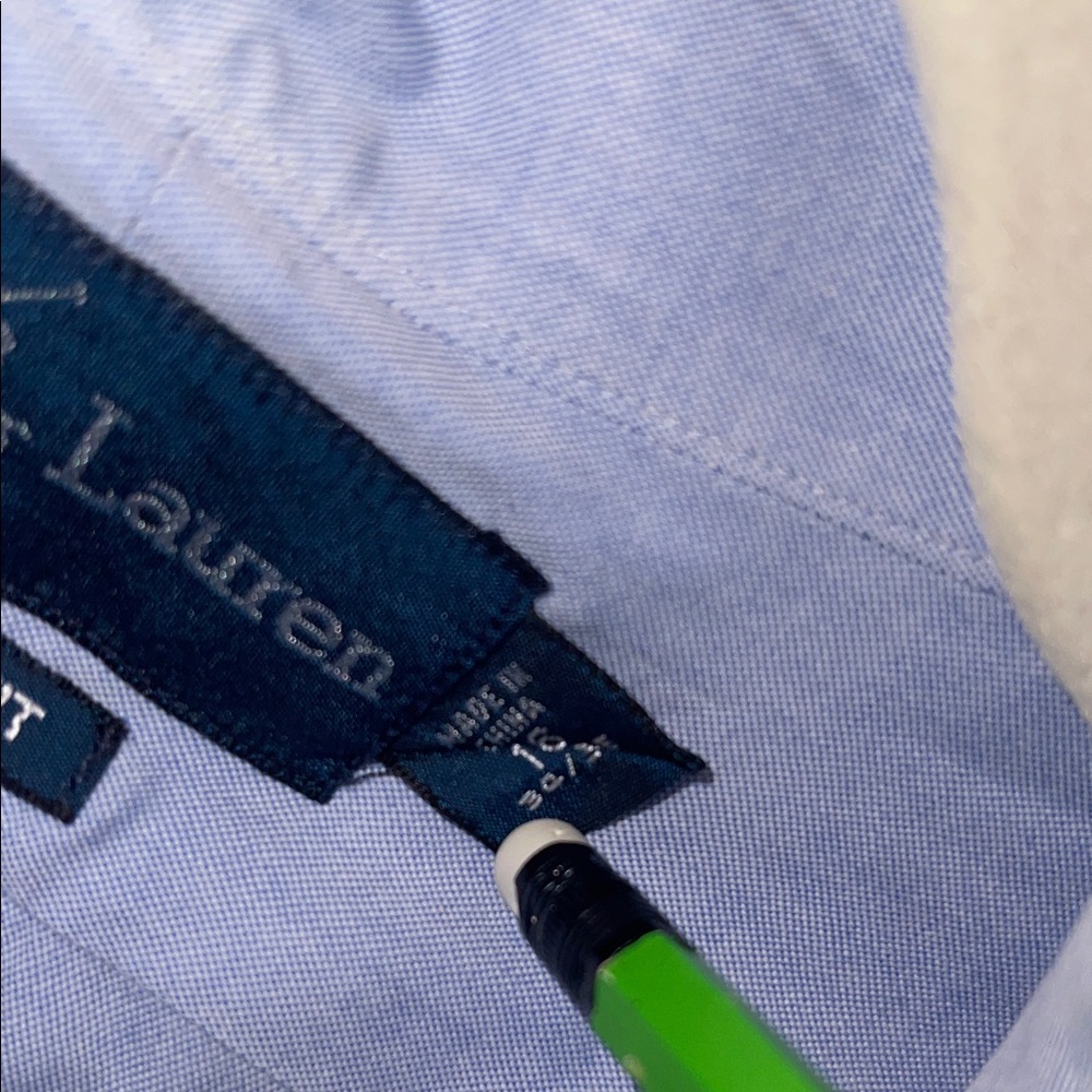 Ralph Lauren Light Blue Button-Down Dress Shirt 16 34/56 - Picture 2 of 6